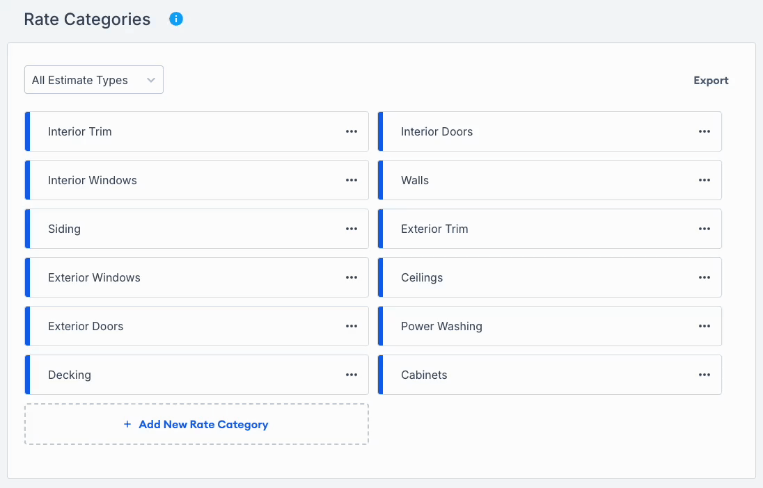 Animated screen recording showing drag and drop reordering of rate categories