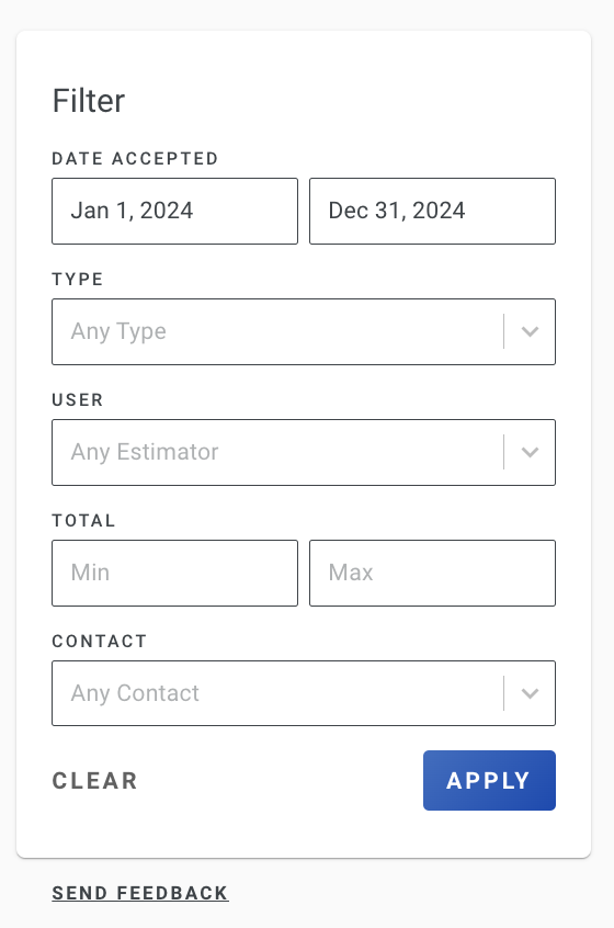 Screenshot showing the Filters section for the Additional Work Report with options to set reporting parameters