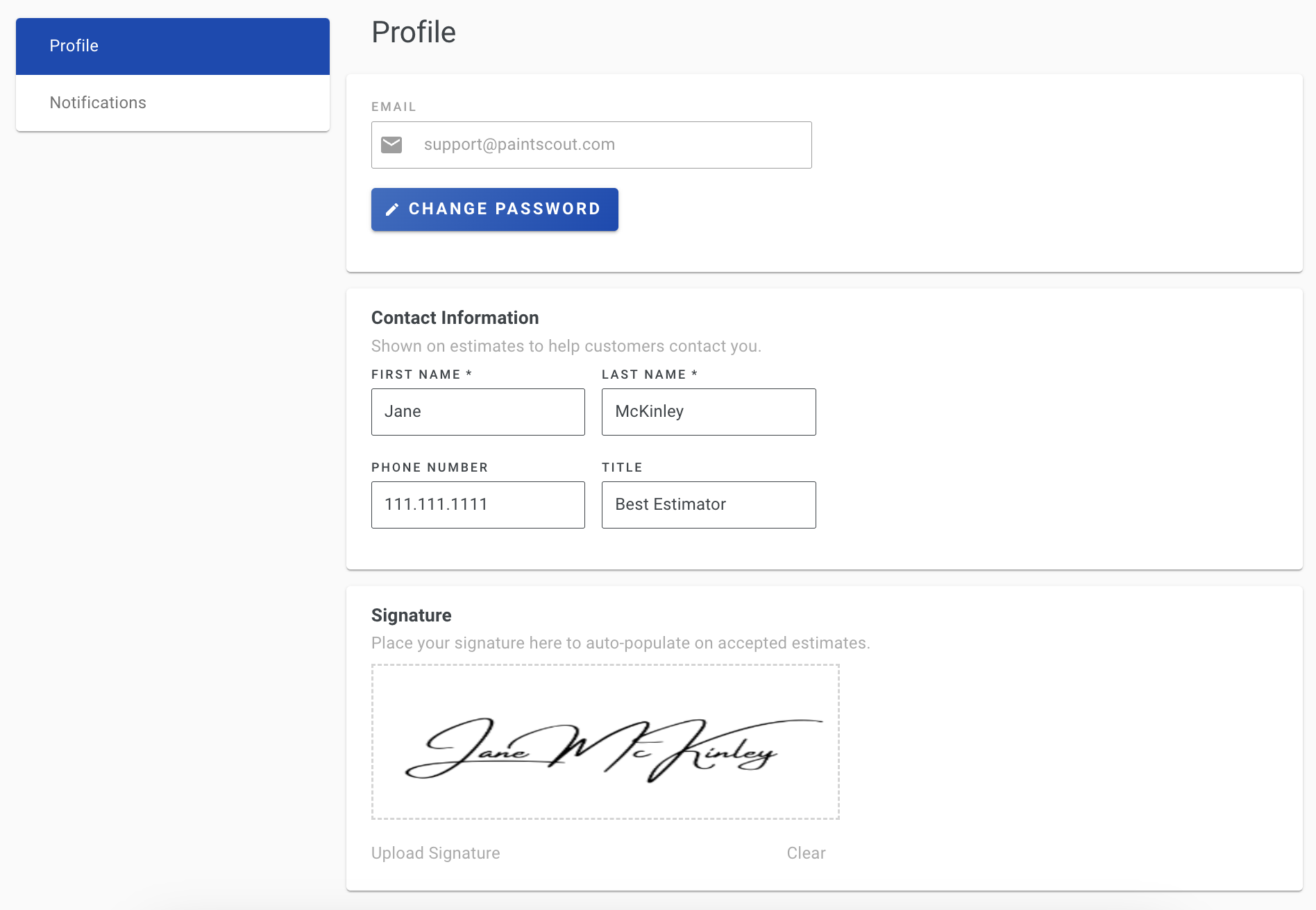 Screenshot showing the Person icon menu with the Your Profile option