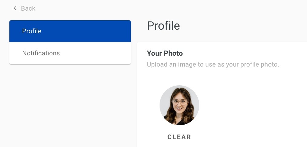 Screenshot showing an uploaded profile picture on the user profile